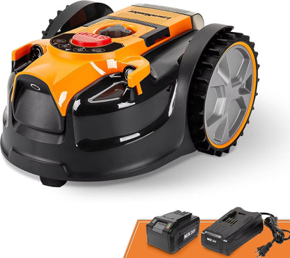 Ocumow™ Robot Lawn Mower Perimeter Wire Free Robotic for Small Yards up to 1000 Square Feet Optical Navigation Automa