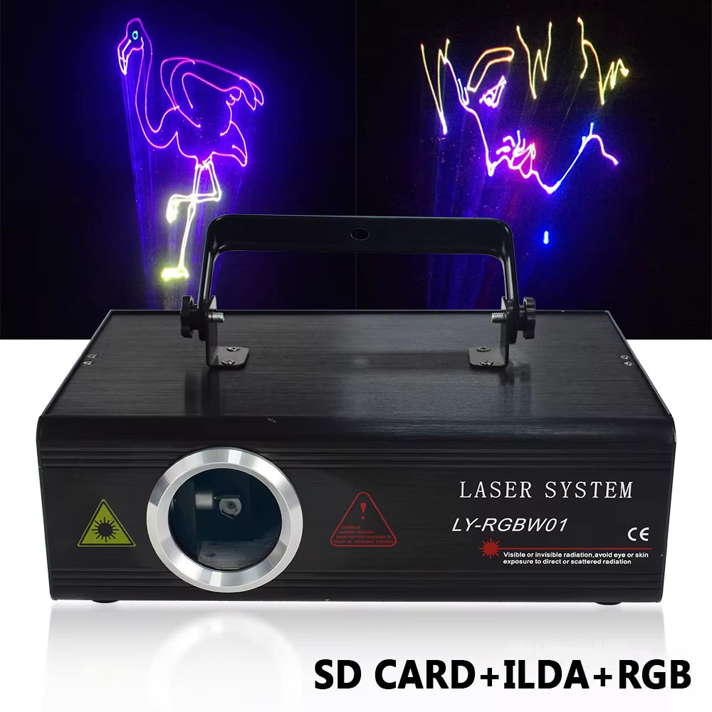 LOYALHEARTDY RGB Animation Laser Projector Light DMX ILDA 13&25 Channels DJ Party Club Stage Show Lighting