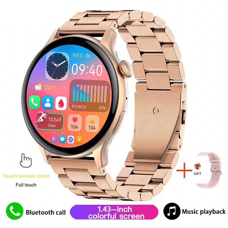 Mijia New Women Bluetooth Call Smartwatch Always Display Time Heart Rate Sports Health Monitoring Music GT4 Smart Watches