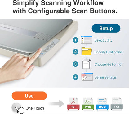 Large Format Flatbed Scanner Tabloid/Legal Size Scan, up to 1200 DPI Scan Resolution