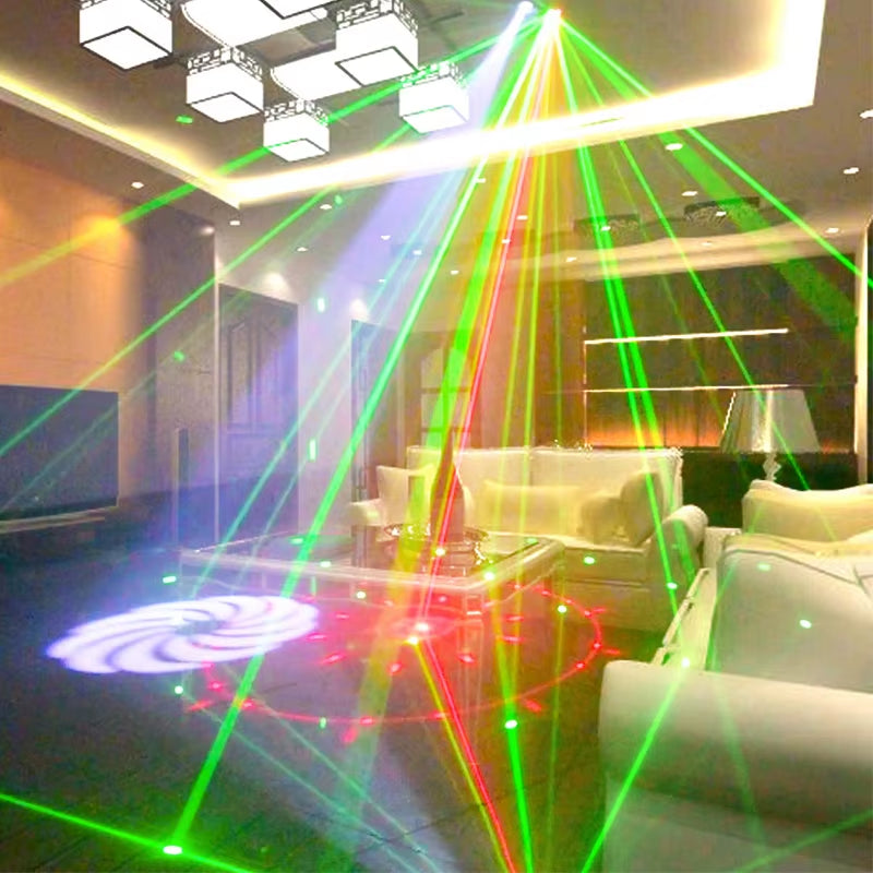 RGB 48 Patterns Disco DJ Laser Projector 4 LED Gobo Stage Lighting Effect Party Holiday Wedding Birthday Christmas Bar Lamp