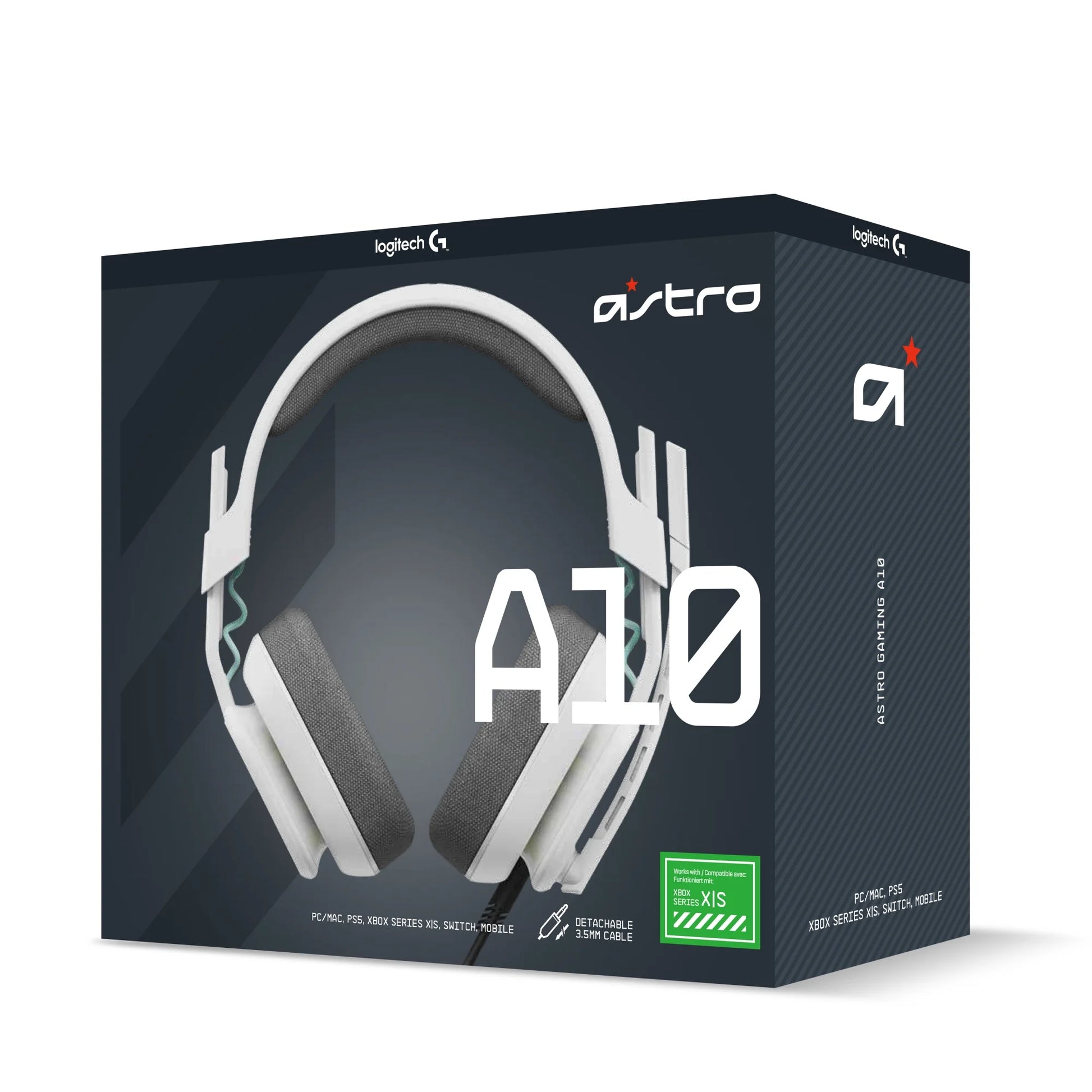 ASTRO A10 Gaming Gen 2 Wired Headset - Over-Ear Gaming Headphones, Compatible with Xbox, PC, White