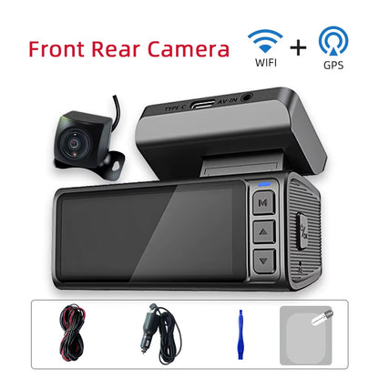 Car Dvr Dash Cam Wifi Ultra Real 4K Dual Lens Dashcam Camera WDR Video Loop Recording Parking Monitor Night Vision G-Sensor