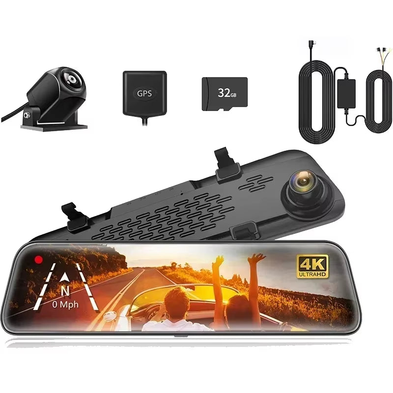 G840S 12"IPS Dash Camera 4K Rearview Dash Cam GPS Video Recorder Night Vision HD Dual Cameras Car Dvr Parking Monitor