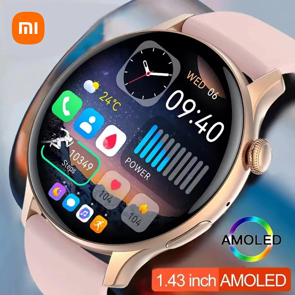 Mijia New Women Bluetooth Call Smartwatch Always Display Time Heart Rate Sports Health Monitoring Music GT4 Smart Watches