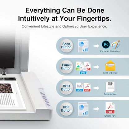 Large Format Flatbed Scanner Tabloid/Legal Size Scan, up to 1200 DPI Scan Resolution