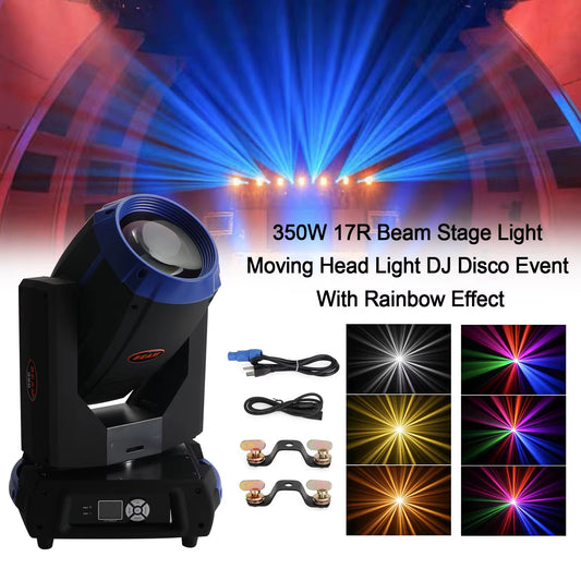 350W 17R Beam Stage Light Moving Head Light DJ Disco Event with Rainbow Effect