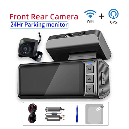 Car Dvr Dash Cam Wifi Ultra Real 4K Dual Lens Dashcam Camera WDR Video Loop Recording Parking Monitor Night Vision G-Sensor