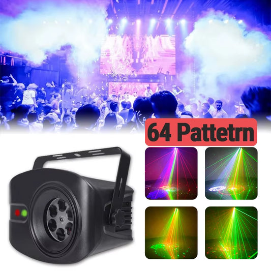 RGB 48 Patterns Disco DJ Laser Projector 4 LED Gobo Stage Lighting Effect Party Holiday Wedding Birthday Christmas Bar Lamp