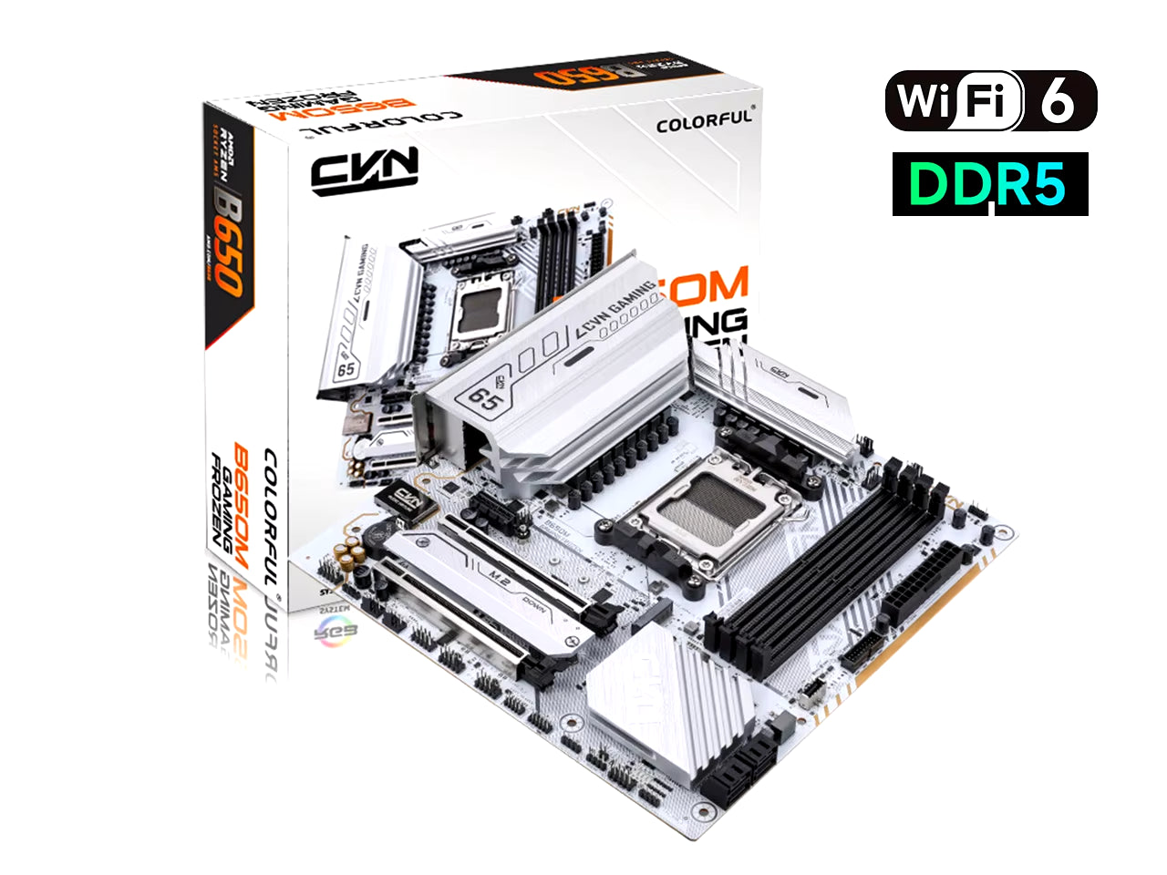 Colorful White CVN B550M GAMING FROZEN V15 2.5G Motherboard DDR4 4000(Oc)Mhz RAM Am4 Socket Supports AMD Ryzen 3 R5 Processor ﻿