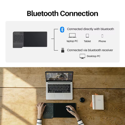 Inspiroy Keydial KD200 Tablet Battery-Free Pen Wireless Graphics Digital Drawing Tablet with Keyboard Mesa Digitalizadora